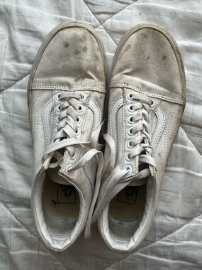 Vans White Low-Top Canvas Sneakers